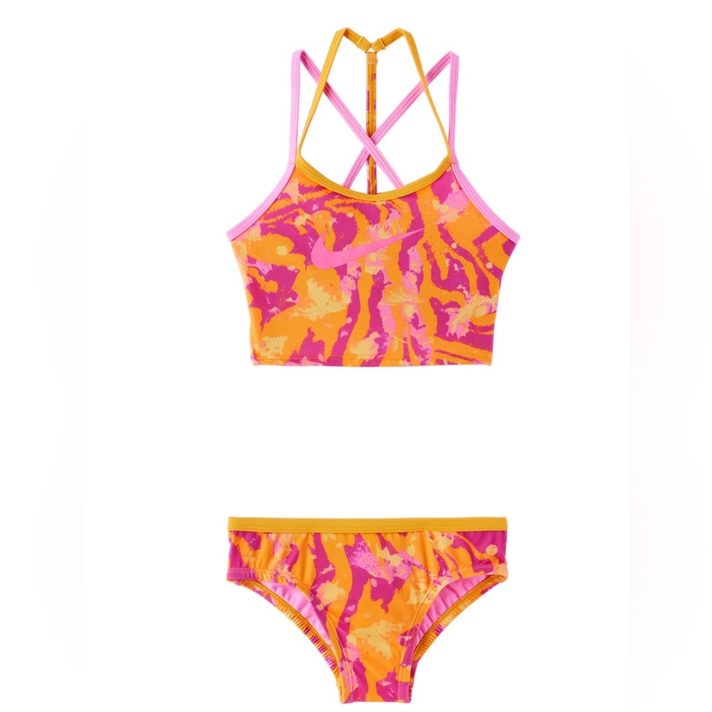 Nike Swim Big Girls Pink Watercolor Bikini